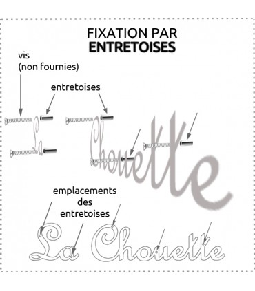 Entretoises en acier de 1 cm. Les chevilles et les vis ne sont pas fournies.