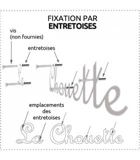 Entretoises en acier de 1 cm. Les chevilles et les vis ne sont pas fournies.