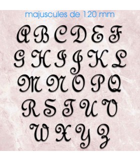 Toutes les lettres majuscules en police de caractères « French Script » dimension 120 mm