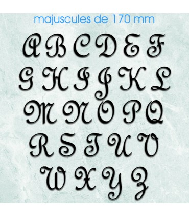 Toutes les lettres majuscules en police de caractères « French Script » 170mm
