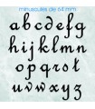 Toutes les lettres minuscules en police de caractères « French Script » 64mm