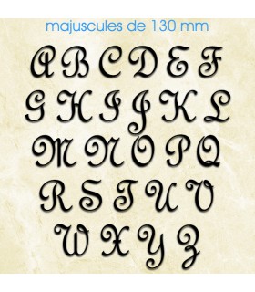Toutes les lettres majuscules en police de caractères « French Script » dimension 130 mm