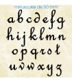 Toutes les lettres minuscules en police de caractères « French Script » dimension 50 mm
