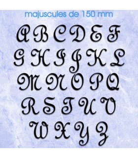 Toutes les lettres majuscules en police de caractères « French Script » dimension 150 mm