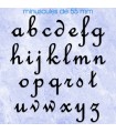 Toutes les lettres minuscules en police de caractères « French Script » dimension 55 mm