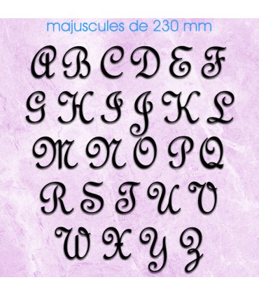 Toutes les lettres majuscules en police de caractères « French Script » 230 mm