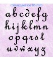 Toutes les lettres minuscules en police de caractères « French Script » 86 mm