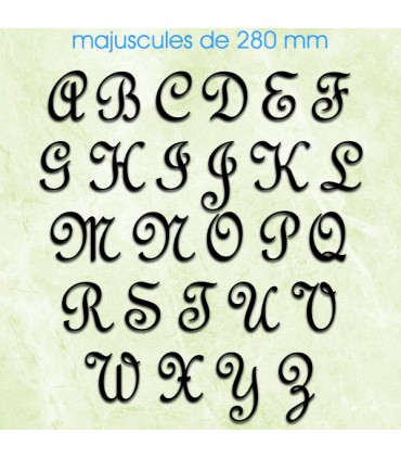 Toutes les lettres majuscules en police de caractères « French Script » dimension 280 mm