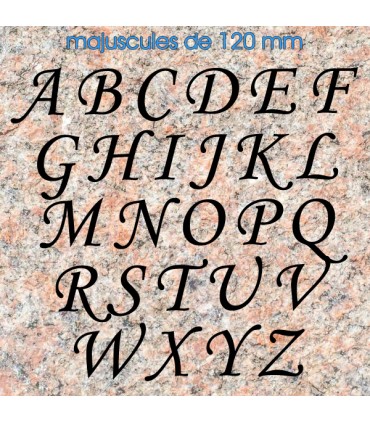 Toutes les lettres majuscules en police de caractères « Corsiva » 120mm