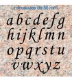 Toutes les lettres minuscules en police de caractères « Corsiva » 45mm