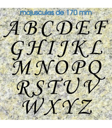 Toutes les lettres majuscules en police de caractères « Corsiva » 170mm