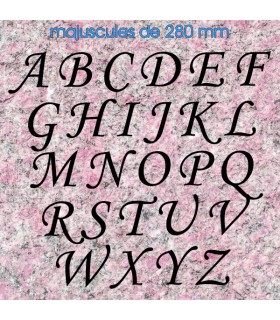 Toutes les lettres majuscules en police de caractères « Corsiva » 280mm