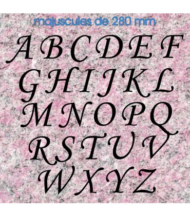 Toutes les lettres majuscules en police de caractères « Corsiva » 280mm