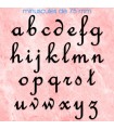 Toutes les lettres minuscules en police de caractères « French Script » dimension 75 mm