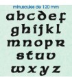 Toutes les lettres minuscules en police de caractères « Celtic » 120mm