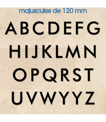 Toutes les lettres majuscules en police de caractères « Futura » 120mm