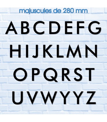 Toutes les lettres majuscules en police de caractères « Futura » 280mm