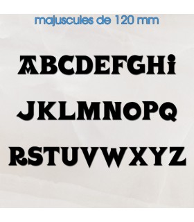 Toutes les lettres majuscules en police de caractères « Vasca Basque » 120mm