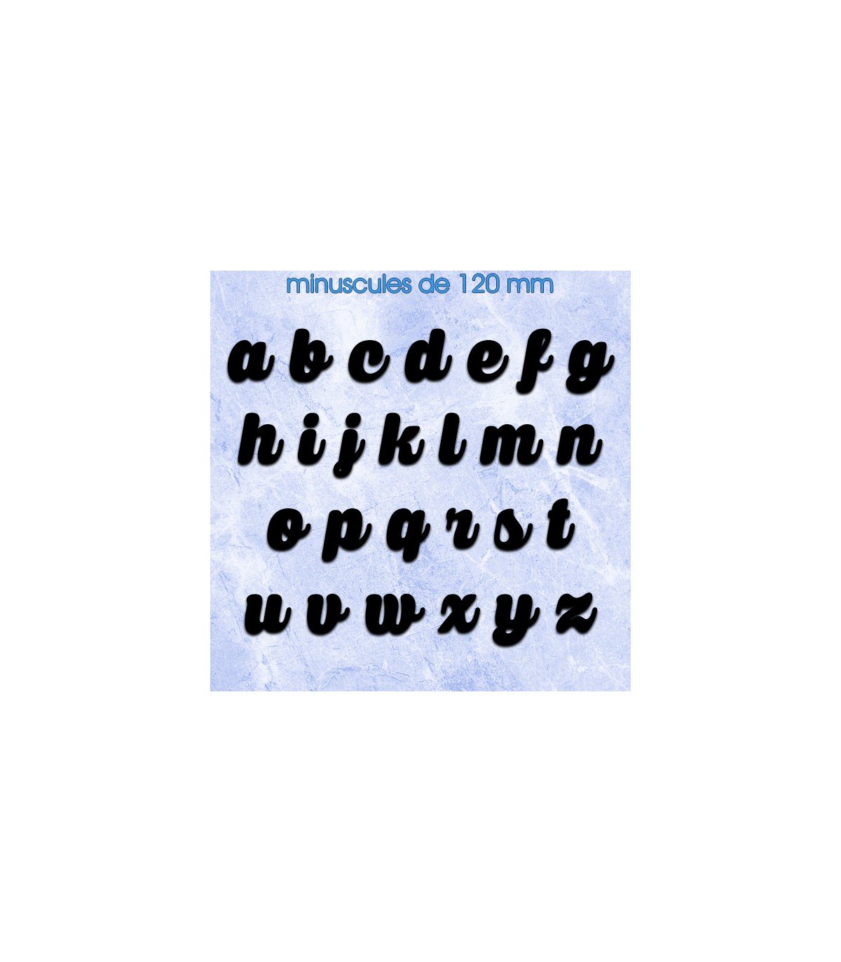 Toutes les lettres minuscules en police de caractères « Caprica » 120mm