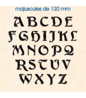 Toutes les lettres majuscules en police de caractères « Argos » 120mm
