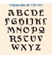 Toutes les lettres majuscules en police de caractères « Argos » 120mm