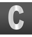 Lettre C majuscule au détail • Acier Inox A2 massif • Hauteur 60mm • Épaisseur 1,5 mm • Design Exclusif • Découpe Laser