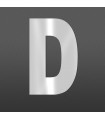 Lettre D majuscule au détail • Acier Inox A2 massif • Hauteur 60mm • Épaisseur 1,5 mm • Design Exclusif • Découpe Laser