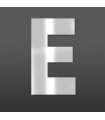 Lettre E majuscule au détail • Acier Inox A2 massif • Hauteur 60mm • Épaisseur 1,5 mm • Design Exclusif • Découpe Laser