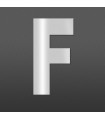 Lettre F majuscule au détail • Acier Inox A2 massif • Hauteur 60mm • Épaisseur 1,5 mm • Design Exclusif • Découpe Laser
