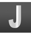 Lettre J majuscule au détail • Acier Inox A2 massif • Hauteur 60mm • Épaisseur 1,5 mm • Design Exclusif • Découpe Laser
