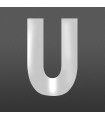 Lettre U majuscule au détail • Acier Inox A2 massif • Hauteur 60mm • Épaisseur 1,5 mm • Design Exclusif • Découpe Laser