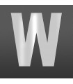 Lettre W majuscule au détail • Acier Inox A2 massif • Hauteur 60mm • Épaisseur 1,5 mm • Design Exclusif • Découpe Laser