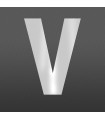 Lettre V majuscule au détail • Acier Inox A2 massif • Hauteur 60mm • Épaisseur 1,5 mm • Design Exclusif • Découpe Laser