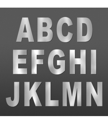 Lettres Majuscules au détail • Acier Inox A2 massif • Hauteur 60mm • Épaisseur 1,5 mm • Design Exclusif • Découpe Laser