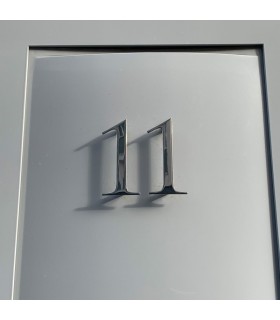 Chiffre de rue / de maison au détail en acier inoxydable brillant • 120mm • Design Exclusif • découpe laser • chiffre 1