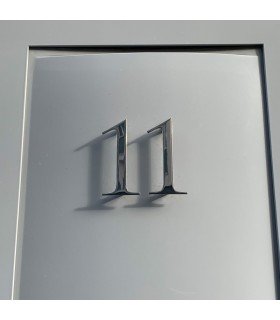 Chiffre de rue / de maison au détail en acier inoxydable brillant • 120mm • Design Exclusif • découpe laser • chiffre 1