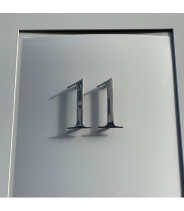 Chiffre de rue / de maison au détail en acier inoxydable brillant • 120mm • Design Exclusif • découpe laser • chiffre 1