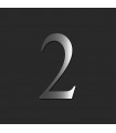 Chiffre de rue / de maison au détail en acier inoxydable brillant • 120mm • Design Exclusif • découpe laser • chiffre 2