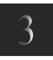 Chiffre de rue / de maison au détail en acier inoxydable brillant • 120mm • Design Exclusif • découpe laser • chiffre 3