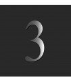 Chiffre de rue / de maison au détail en acier inoxydable brillant • 120mm • Design Exclusif • découpe laser • chiffre 3