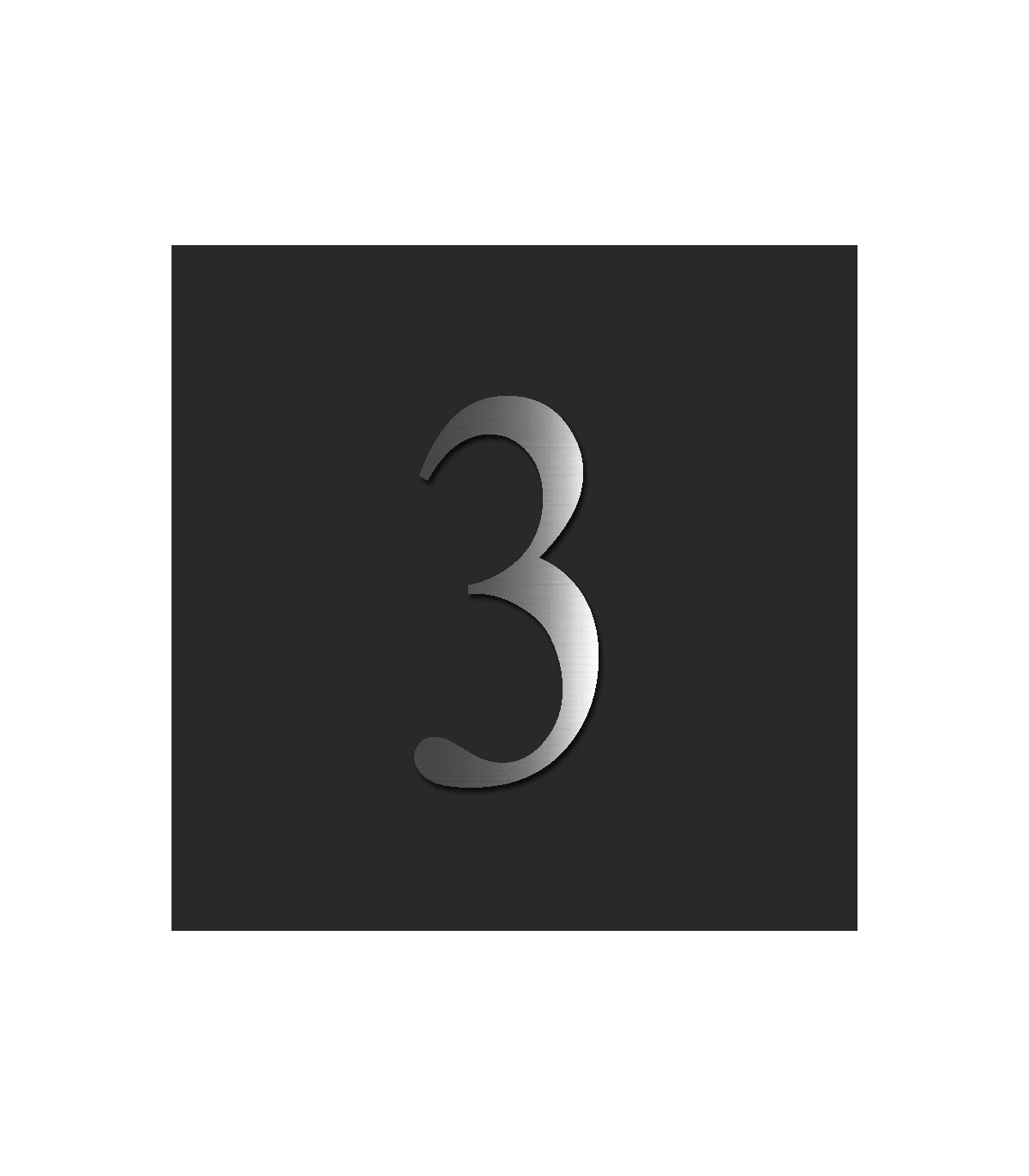 Chiffre de rue / de maison au détail en acier inoxydable brillant • 120mm • Design Exclusif • découpe laser • chiffre 3