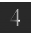 Chiffre de rue / de maison au détail en acier inoxydable brillant • 120mm • Design Exclusif • découpe laser • chiffre 4