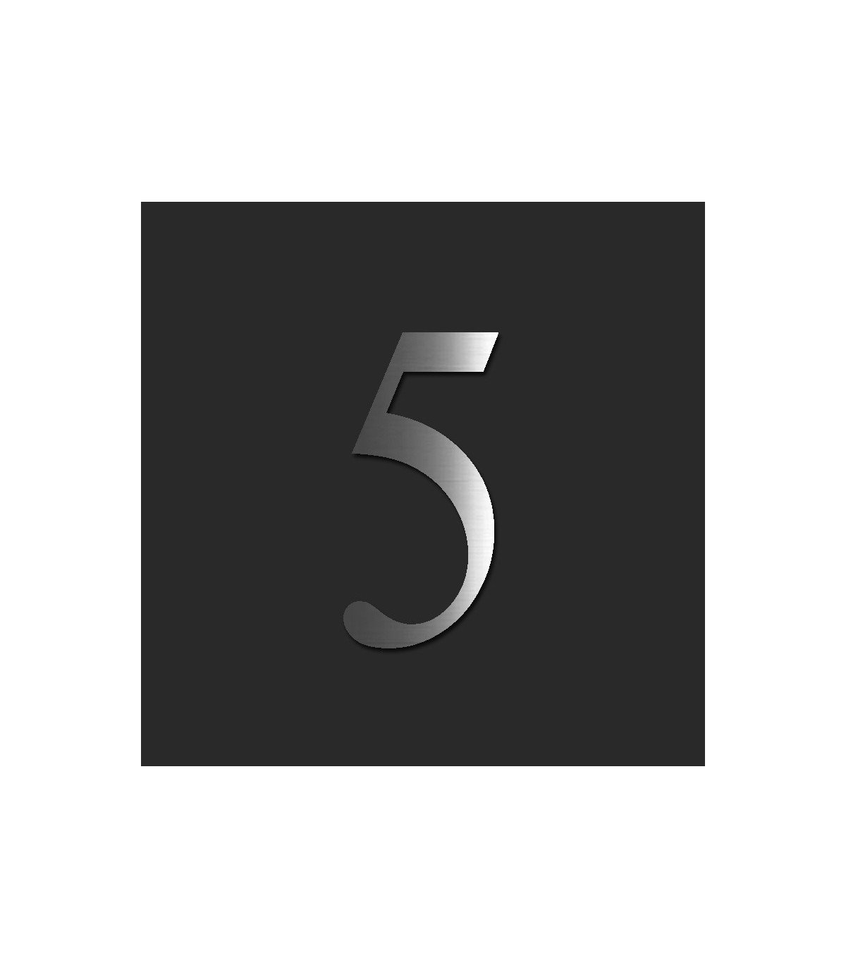 Chiffre de rue / de maison au détail en acier inoxydable brillant • 120mm • Design Exclusif • découpe laser • chiffre 5