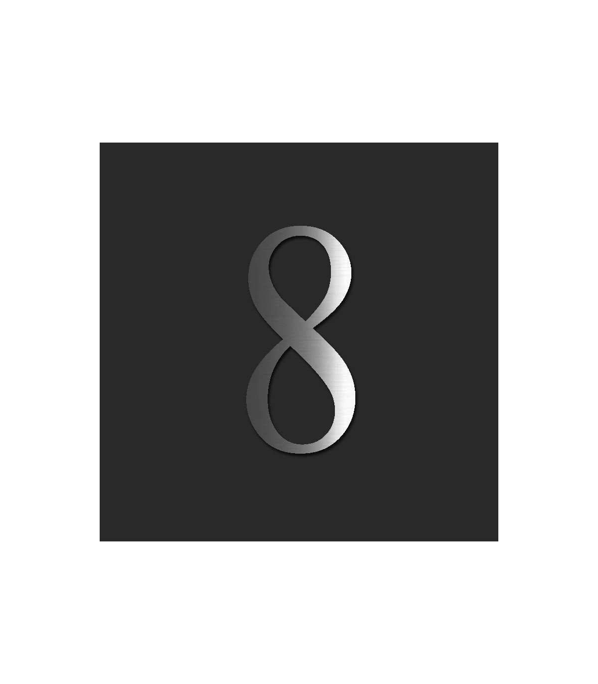 Chiffre de rue / de maison au détail en acier inoxydable brillant • 120mm • Design Exclusif • découpe laser • chiffre 8