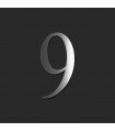 Chiffre de rue / de maison au détail en acier inoxydable brillant • 120mm • Design Exclusif • découpe laser • chiffre 9
