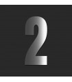 Chiffre de rue / de maison au détail en acier inoxydable brillant • 120mm • Design Exclusif • découpe laser • chiffre 2