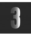 Chiffre de rue / de maison au détail en acier inoxydable brillant • 120mm • Design Exclusif • découpe laser • chiffre 3