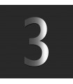 Chiffre de rue / de maison au détail en acier inoxydable brillant • 120mm • Design Exclusif • découpe laser • chiffre 3