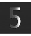 Chiffre de rue / de maison au détail en acier inoxydable brillant • 120mm • Design Exclusif • découpe laser • chiffre 5