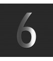 Chiffre de rue / de maison au détail en acier inoxydable brillant • 120mm • Design Exclusif • découpe laser • chiffre 6